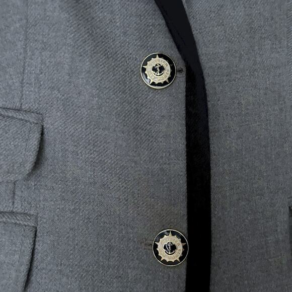 J. CREW Schoolboy Blazer Women’s 4 Gray Wool Black Trim Two-Button Jacket Preppy - Picture 4 of 8